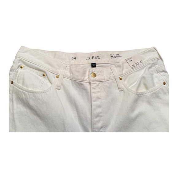 NWT Women's J.Crew White '84 Slouchy Straight Leg Jeans Size 34 - Picture 6 of 11